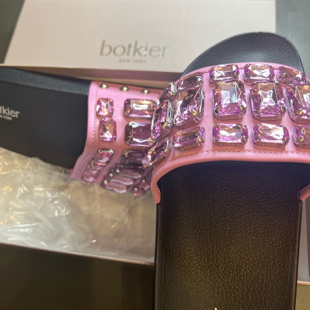 Botkier Pink and Black Sandals with Decorative Band - Picture 3 of 3